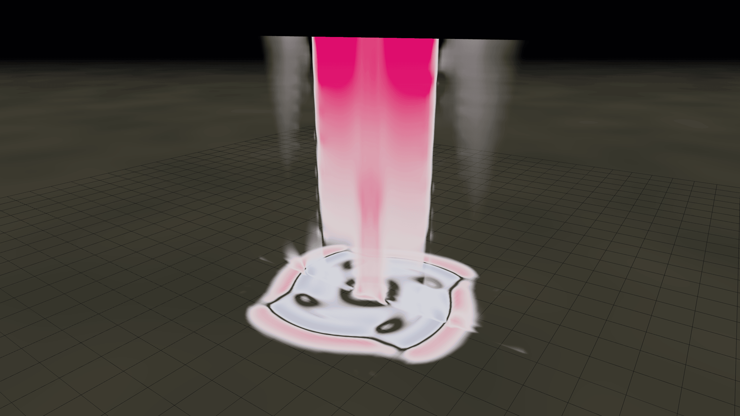 Capture réelle de la simulation à swirl faible (S = 0.4) : une colonne ascendante unique et laminaire.