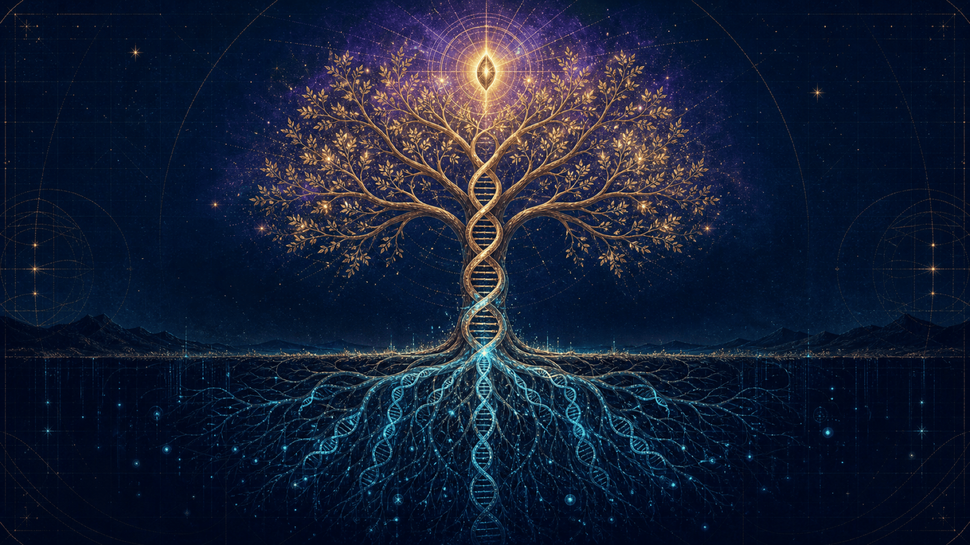 L'image de l'Arbre et la Graine : l'humanité comme un grand arbre de famille, la graine du point de vue spirituel, les racines et la sève du point de vue scientifique